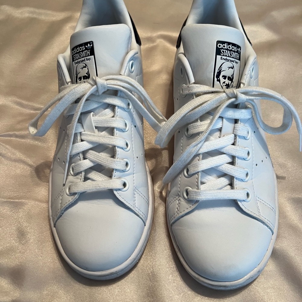 Adidas Stan Smith White and Navy Sneakers